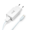 Conector de alimentação do carregador Tipo-C 2,1 Amp Universal COOL Kit 2 em 1 Branco