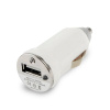 Mini carregador universal de carro de entrada USB (1 Amp) COOL Branco