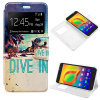 Capa com Cobertura Alcatel A3 Cartoon Beach